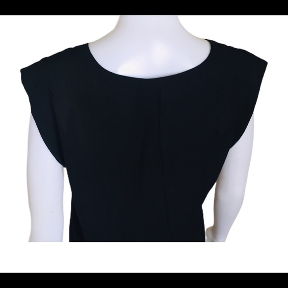 PLEIONE (Anthropologie) Bailey Blouse/Top With Cap Sleeves Black Size Small - Picture 7 of 11